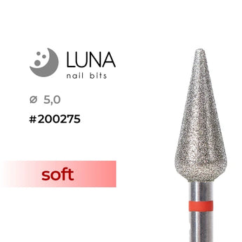 Luna Bits jyrsin Cone - 5,0 12,5, punainen, Fine Grit
