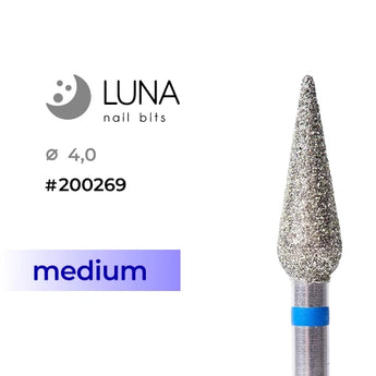 Luna Bits kynsipora jyrsin kartio - 4,0 12, sininen (keskikarkea)