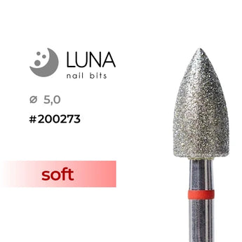 Luna Bits Diamond Cone kynsipora 5,0 10, Fine Grit, Red