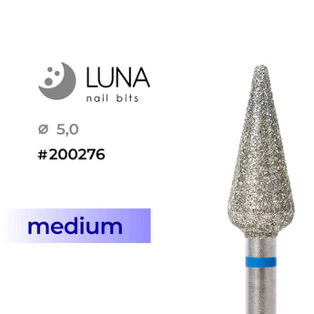 Luna Bits kynsipora jyrsin Cone - 5,0 12,5, Blue Medium Grit