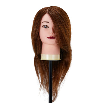 Head for hairdressers training Gabbiano WZ1 natural hair, color 4H, length 16"