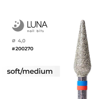 Luna Bits Diamond Cone jyrsin 4,0 mm/12, Red/Medium