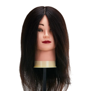 Head for hairdressers training Gabbiano WZ1 natural hair, color 1H, length 16"
