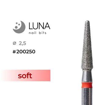 Luna Bits kynsipora jyrsin pyöreä pää kartio 2,5-10 punainen fine grit