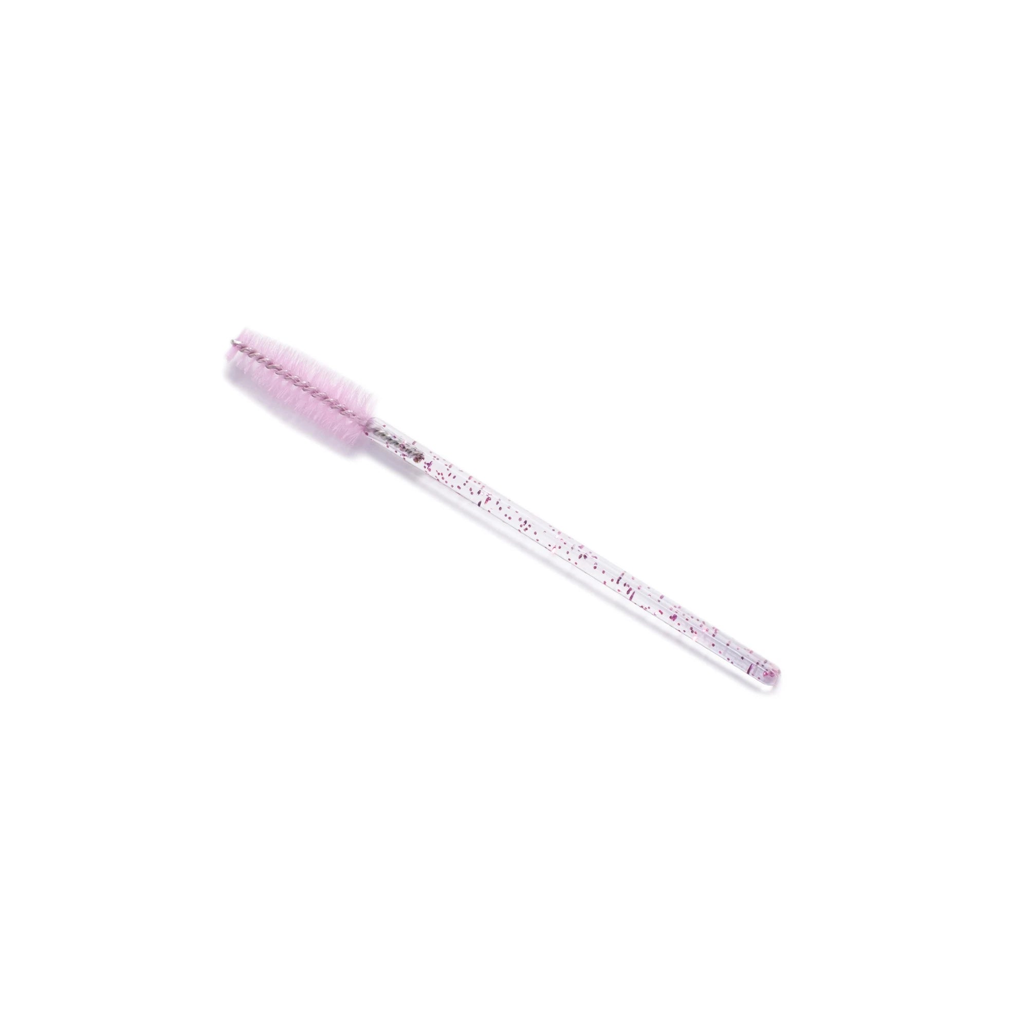 ABA GROUP Silicone brush for eyelashes and eyebrows, pink glitter 50 pcs