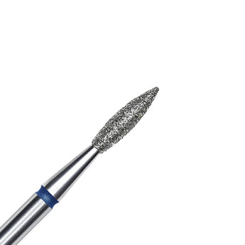 Diamond nail drill bit pointed flame blue EXPERT head diameter 2,1 mm / working part 8 mm