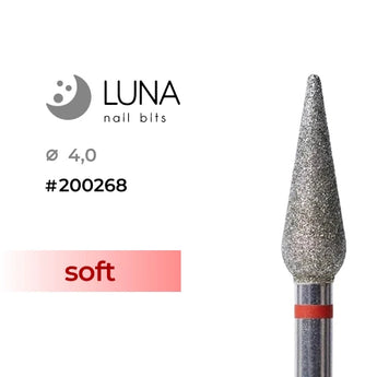 Luna Bits Diamond Cone jyrsin 4,0 12, Fine Grit, Red