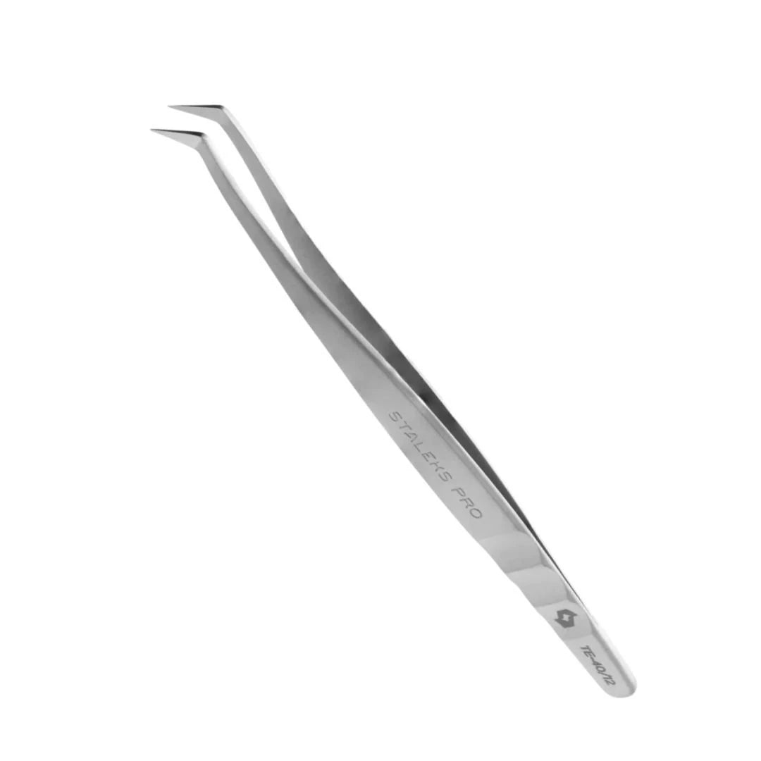 STALEKS Professional silmäripset pinsettit EXPERT 40 TYPE 12, L-muotoinen (65')