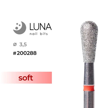 Luna Bits kynsipora jyrsin Inverted Cone Rounded 3,5 mm/8 mm Red Fine Grit